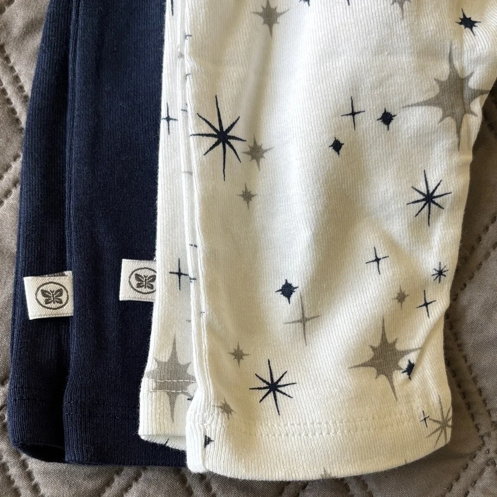 NWT Honest Baby Organic Cotton 2 Pack Harem Pants 0-3 Months Navy Twinkle Star - Picture 8 of 11